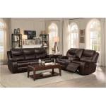8230BRW Bastrop Double Glider Reclining Love Seat with Center Console