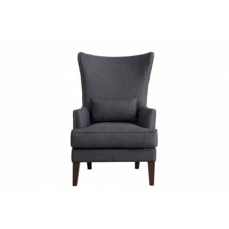 1296F1S Avina Accent Chair with Kidney Pillow，Charcoal