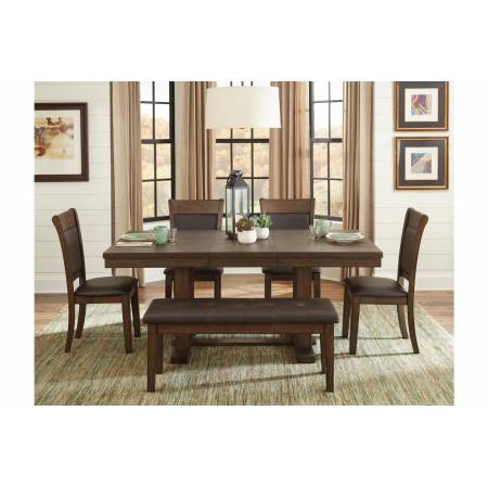 5614 Wieland 6PC SETS Dining Table + 4 Side Chairs + Bench