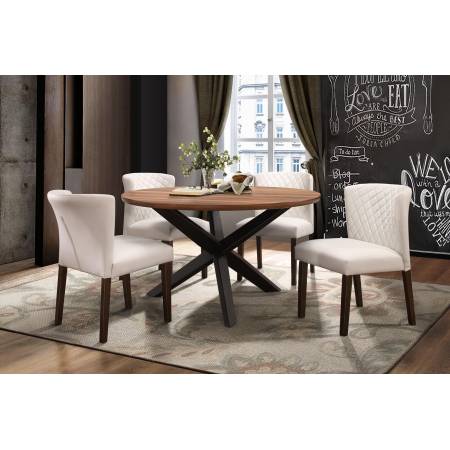 5597 Nelina 5PC SETS Round Dining Table + 4 Side Chairs