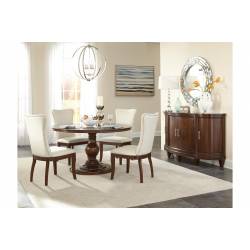 5562RF Oratorio 5PC SETS Round Dining Table + 4 Side Chairs
