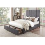 5876GY Neunan Queen Platform Bed with Storage Footboard