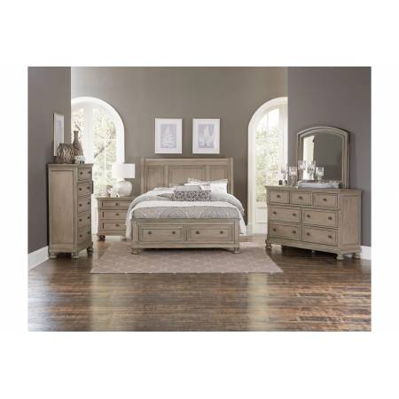 2259GY Bethel Queen Sleigh Platform Bed with Footboard Storage