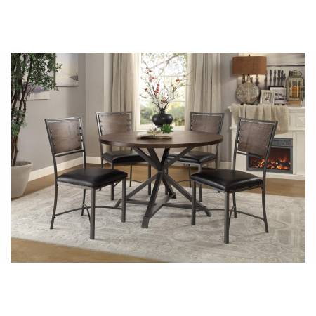 Fideo 5PC SETS Round Dining Table + 4 Side Chairs