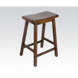 WALNUT 24" SOLID WOOD STOOL 07304