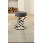 Yara Upholstered Stool - Metal Base - Gray Fabric
