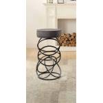 Yara Upholstered Bar Stool - Metal Base - Gray Fabric