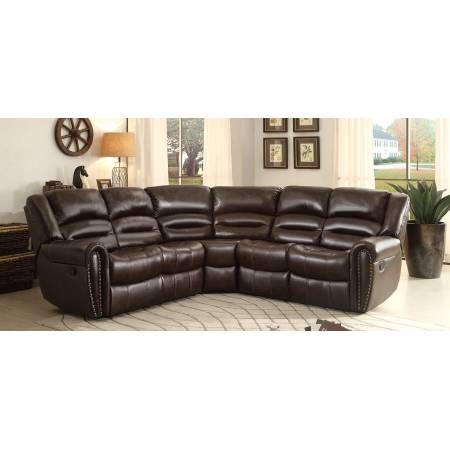 Palmyra Sectional Sofa Set - Dark Brown