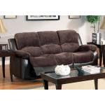 Cranley Sofa Dual Recliner - Chocolate - Textured Plush Microfiber & Bi-Cast Vinyl