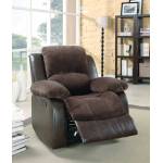 Cranley Reclining Chair - Chocolate - Textured Plush Microfiber & Bi-Cast Vinyl