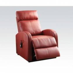 RED PU POWER LIFT RECLINER 59406