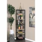 SEGOVIA 6-TIER CORNER SHELF Sand black powder coating finish