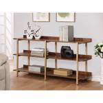 JOHAN SHELF Light walnut & gold finish