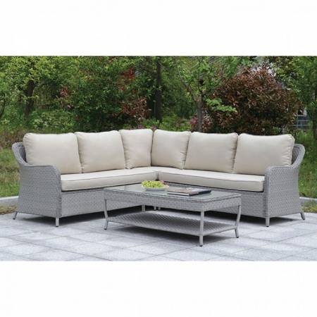 COGSWELL PATIO SECTIONAL W/ COFFEE TABLE Gray finish