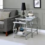 MARFA NESTING TABLE Chrome finish