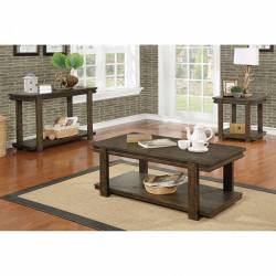 GIJON 3PC SETS SOFA/COFFEE/END TABLE Walnut finish