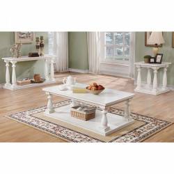 TAMMIE 3PC SETS SOFA/COFFEE/END TABLE Antique white finish