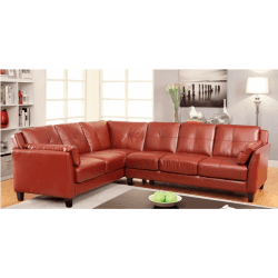 PEEVER SECTIONAL Mahogany Red