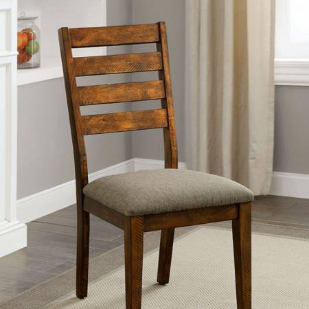 KIRSTY SIDE CHAIR Rustic Walnut finish