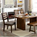 KIRSTY DINING TABLE Rustic Walnut finish