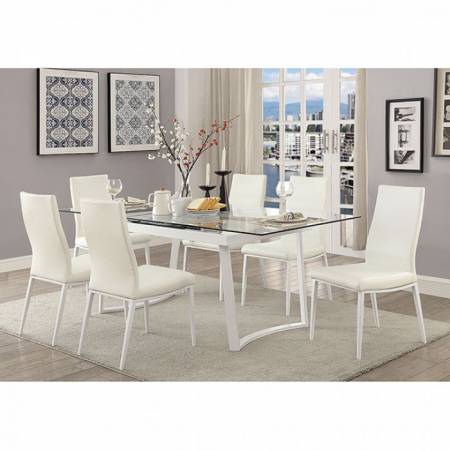 MIRIAM 7PC SETS DINING TABLE White Finish