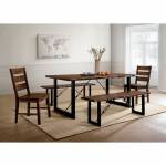 DULCE 5PC SETS DINING TABLE Walnut finish