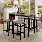 VILVOORDE 5 PC. COUNTER HT. TABLE SET Natural Tone, Black