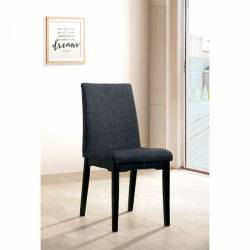 MARIAM SIDE CHAIR Wire-Brushed Oak & Black finish