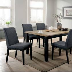 MARIAM DINING TABLE Wire-Brushed Oak & Black finish