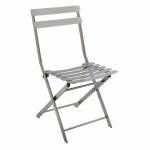 LILAH STAINLESS FOLDING CHAIR Gun metal finish