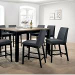MARIAM COUNTER HT. TABLE Wire-Brushed Oak & Black finish