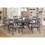 JUNIPER 7PC SETS ROUND DINING TABLE Gray finish