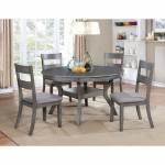 JUNIPER 5PC SETS ROUND DINING TABLE Gray finish
