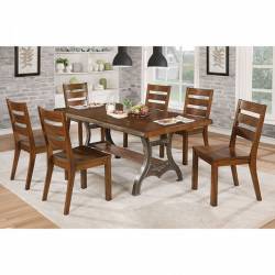 LEANN 7PC SETS DINING TABLE Brown Cherry