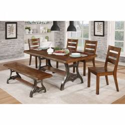 LEANN 6PC SETS DINING TABLE Brown Cherry