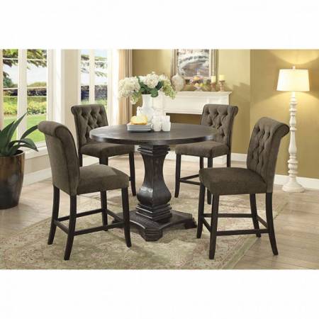 NERISSA 5PC SETS ROUND COUNTER HT. TABLE Antique Black, Gray