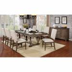ROESELARE 9PC SETS DINING TABLE Wire-brushed gray finish