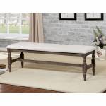 ROESELARE BENCH Wire-brushed gray finish