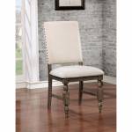 ROESELARE SIDE CHAIR Wire-brushed gray finish