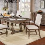 ROESELARE DINING TABLE Wire-brushed gray finish