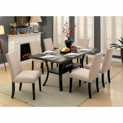 KAITLIN 7PC SETS DINING TABLE Light Walnut finish