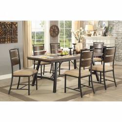 MARYBETH 7PC SETS DINING TABLE Weathered Gray finish
