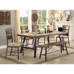 MARYBETH 6PC SETS DINING TABLE Weathered Gray finish