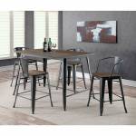 LELA 5PC SETS COUNTER HT. TABLE Natural Elm & Gray finish