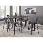 LELA 7PC SETS COUNTER HT. TABLE Natural Elm & Gray finish
