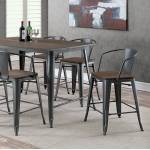 LELA COUNTER HT. TABLE Natural Elm & Gray finish