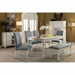 SIOBHAN II 6PC SETS DINING TABLE White finish