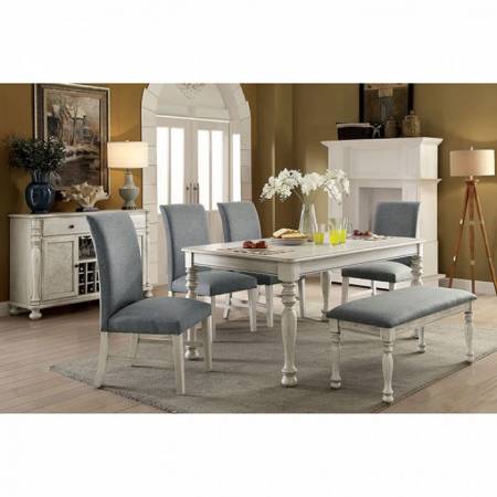 SIOBHAN II 6PC SETS DINING TABLE White finish