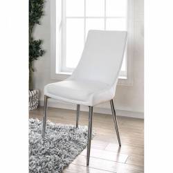 IZZY SIDE CHAIR Silver & white finish