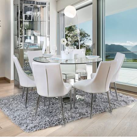 IZZY DINING TABLE Silver finish